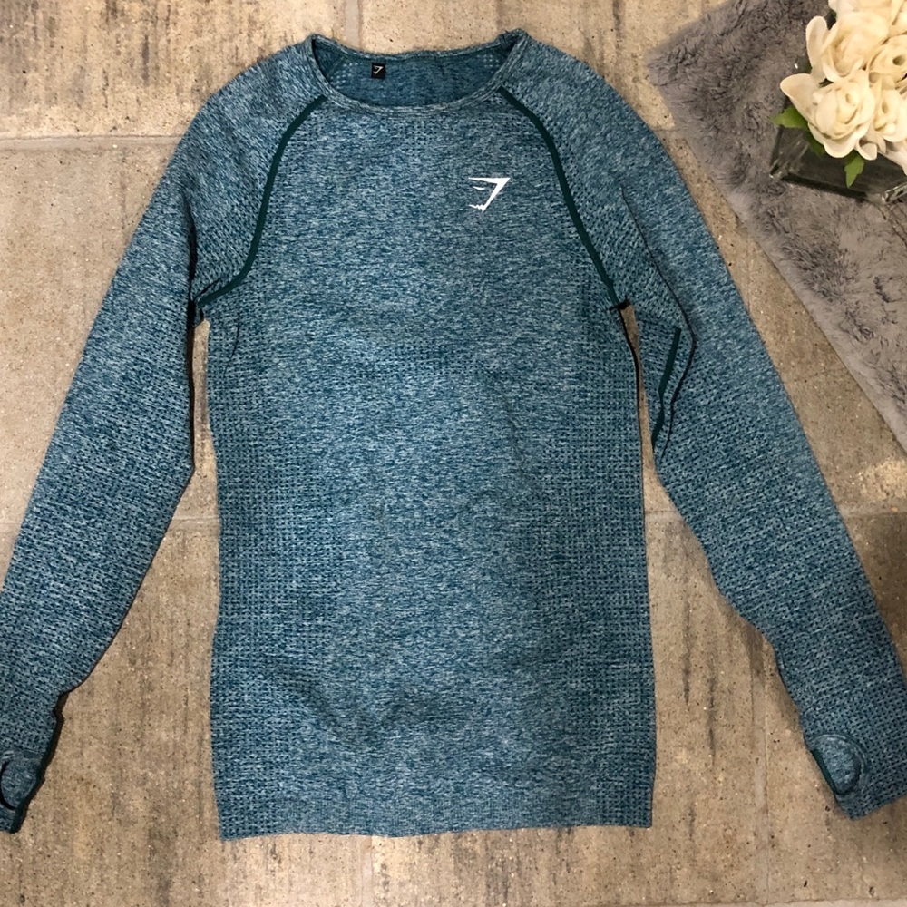 Gymshark seamless long sleeve in teal marl